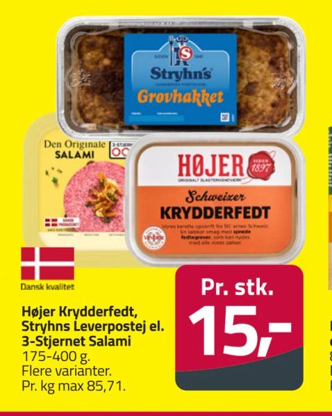 Højer Krydderfedt, Stryhns Leverpostej el. 3-Stjernet Salami – Fleggaard