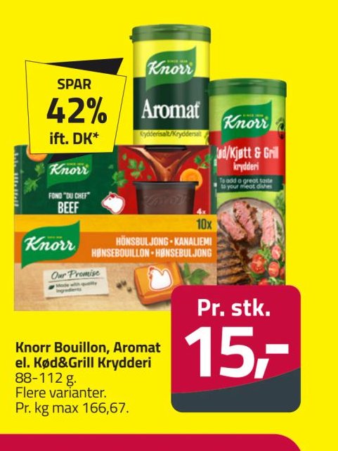 Knorr Bouillon, Aromat el. Kød&Grill Krydderi – Fleggaard