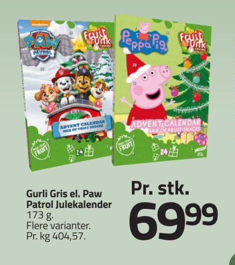 Gurli Gris el. Paw Patrol Julekalender – Fleggaard