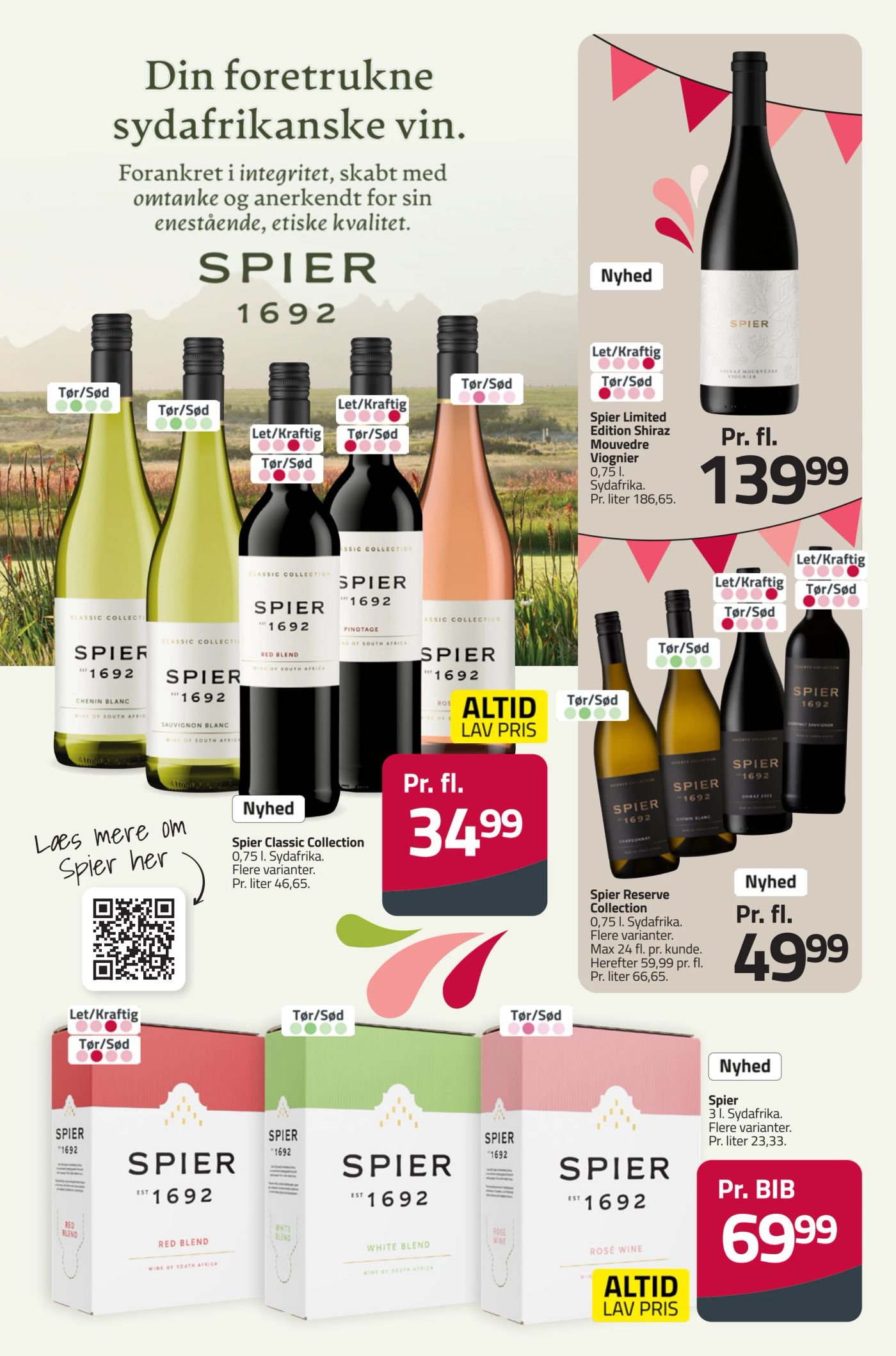 Spier White Blend 3 l. Sydafrika. Flere varianter. – Fleggaard