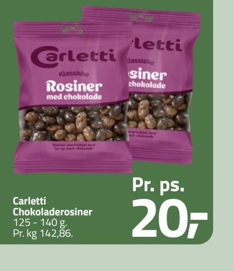 Carletti Chokoladerosiner – Fleggaard