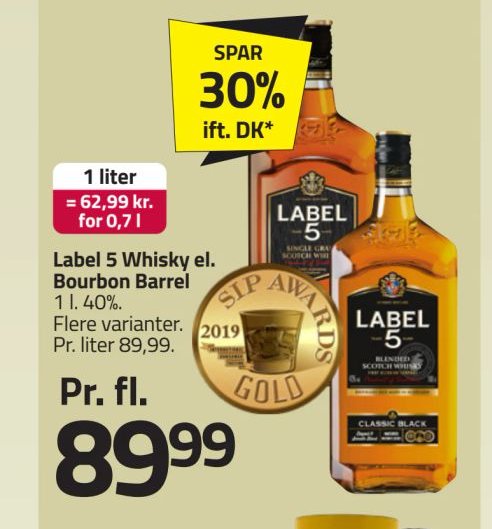 Label 5 Whisky el. Bourbon Barrel – Fleggaard