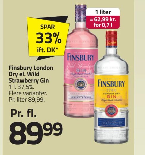 Finsbury London Dry el. Wild Strawberry Gin – Fleggaard