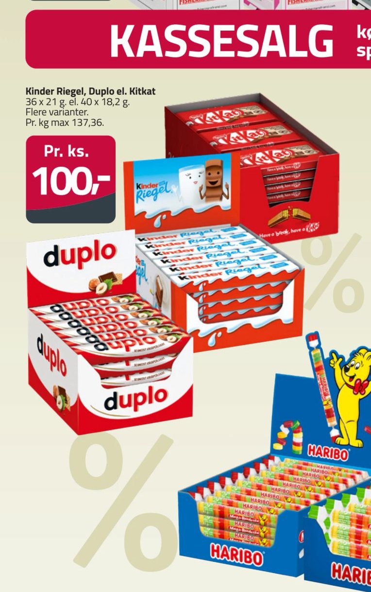 Kinder Riegel, Duplo el. Kitkat – Fleggaard