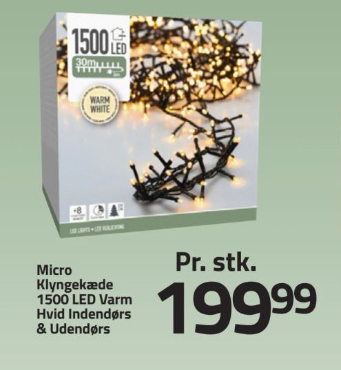 Micro Klyngekæde 1500 LED Varm Hvid Indendørs & Udendørs – Fleggaard