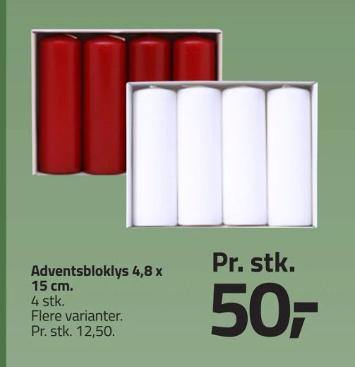 Adventsbloklys 4,8 x 15 cm – Fleggaard