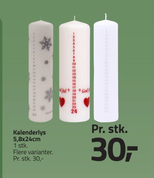 Kalenderlys 5,8x24cm – Fleggaard