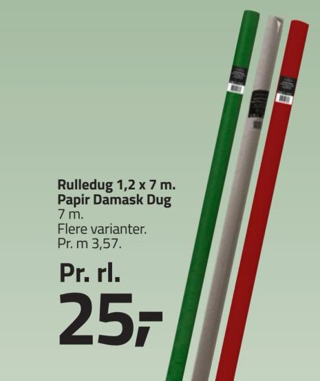 Rulledug 1,2 x 7 m. Papir Damask Dug – Fleggaard