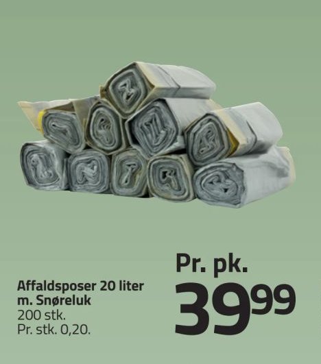 Affaldsposer 20 liter m. Snøreluk – Fleggaard