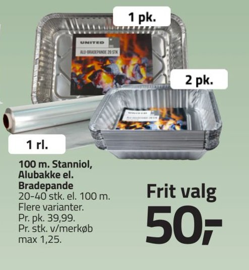 100 m. Stanniol, Alubakke el. Bradepande – Fleggaard