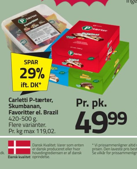 Carletti P-tærter, Skumbanan, Favoritter el. Brazil – Fleggaard