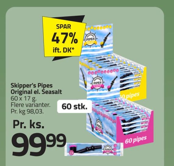 Skipper’s Pipes Original el. Seasalt – Fleggaard