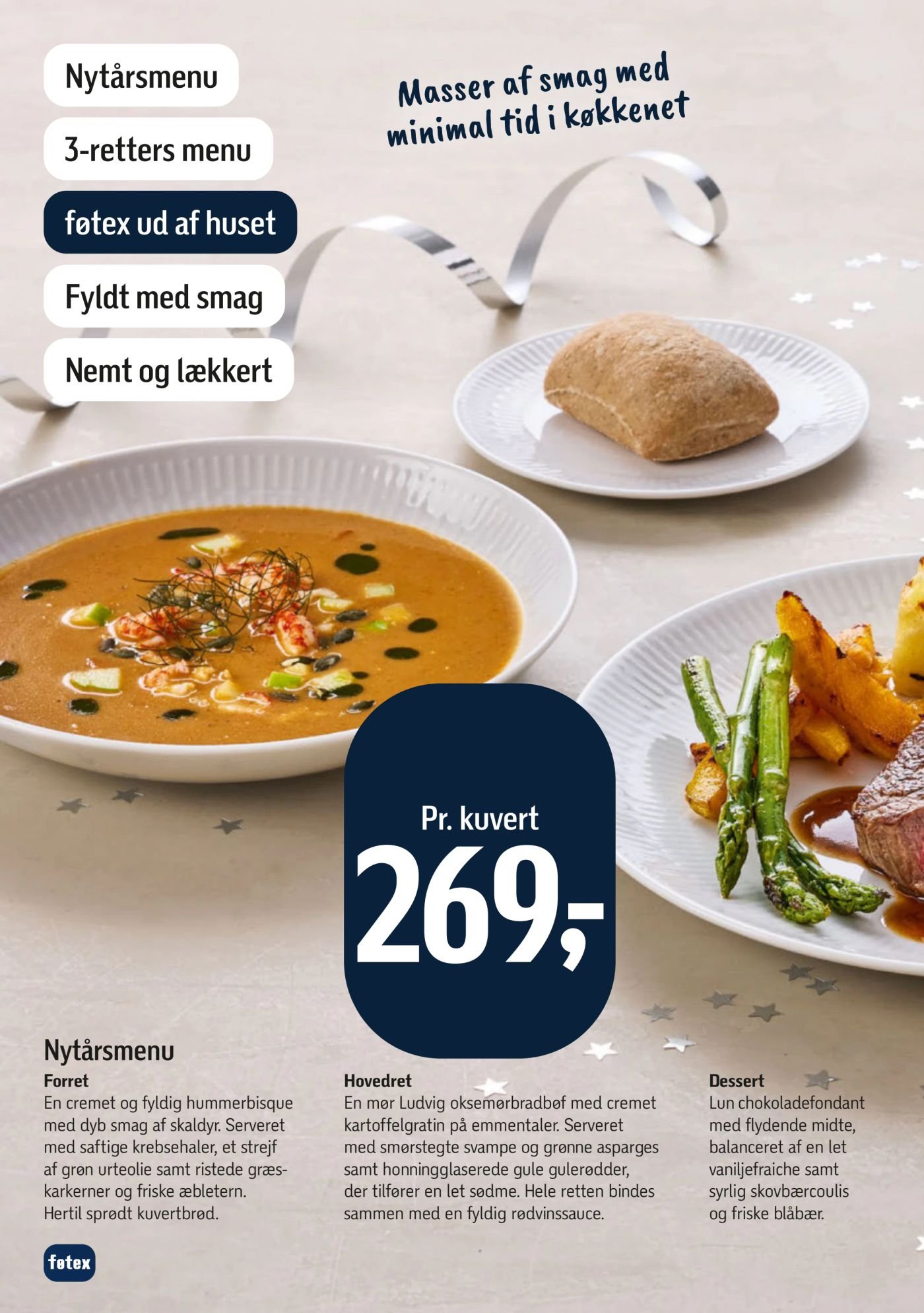 Nytårsmenu 3-retters menu Pr. kuvert – Føtex