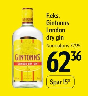 Gintonns London dry gin – Føtex