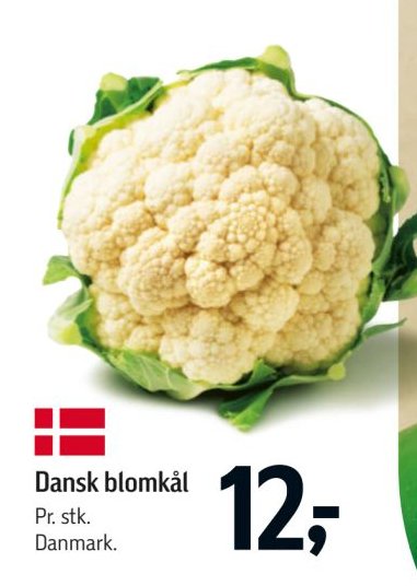 Dansk blomkål Pr. stk. Danmark. – Føtex