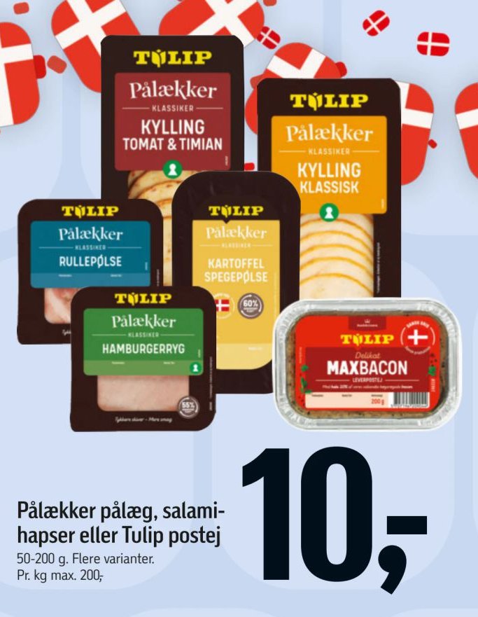 Pålækker pålæg, salami-hapser eller Tulip postej 50-200 g. Flere varianter. – Føtex