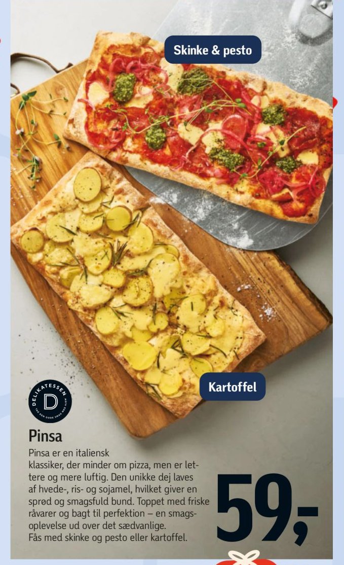Pinsa Skinke & pesto eller Kartoffel – Føtex