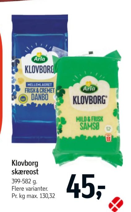 Klovborg skæreost 399-582 g. Flere varianter. – Føtex