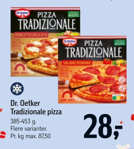 Dr. Oetker Tradizionale pizza 385-453 g. Flere varianter. – Føtex