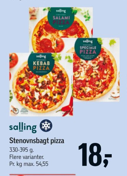 Stenovnsbagt pizza 330-395 g. Flere varianter. – Føtex
