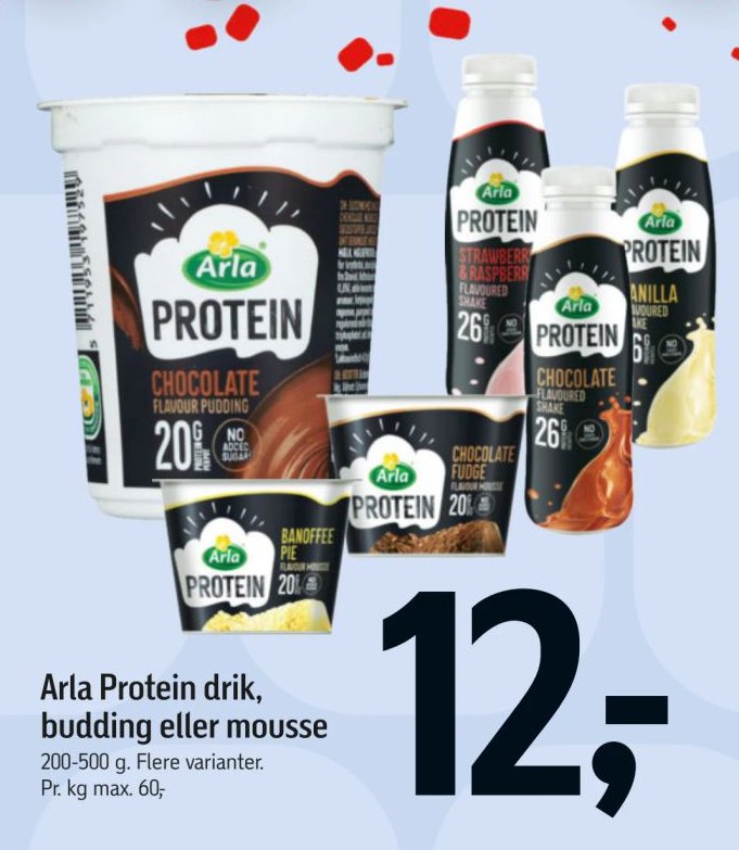 Arla Protein drik, budding eller mousse 200-500 g. Flere varianter. – Føtex