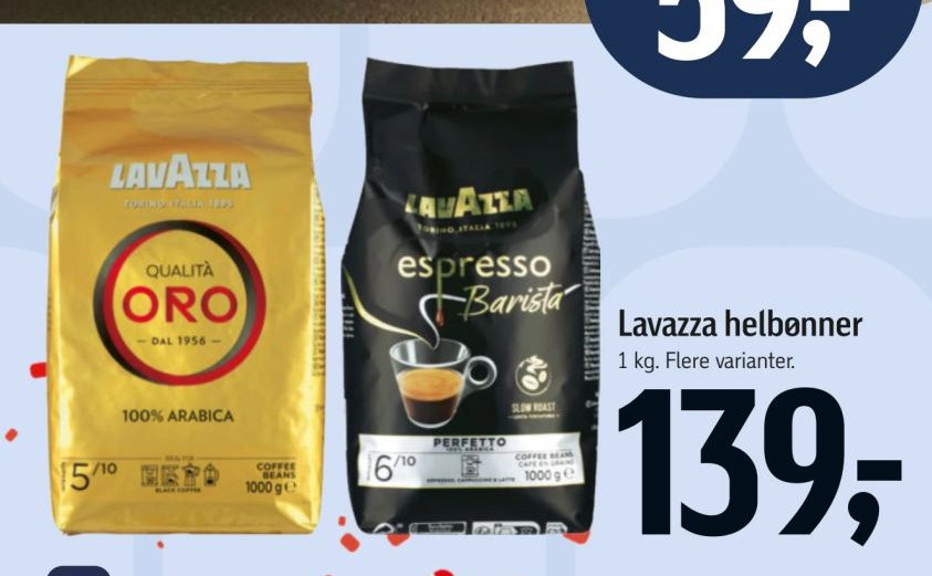 Lavazza helebønner 1 kg. Flere varianter. – Føtex