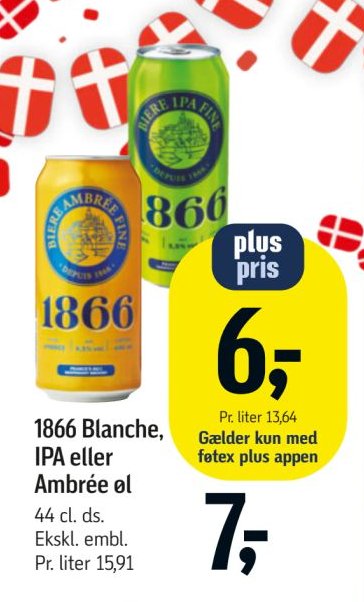 1866 Blanche, IPA eller Ambrée øl 44 cl. ds. – Føtex