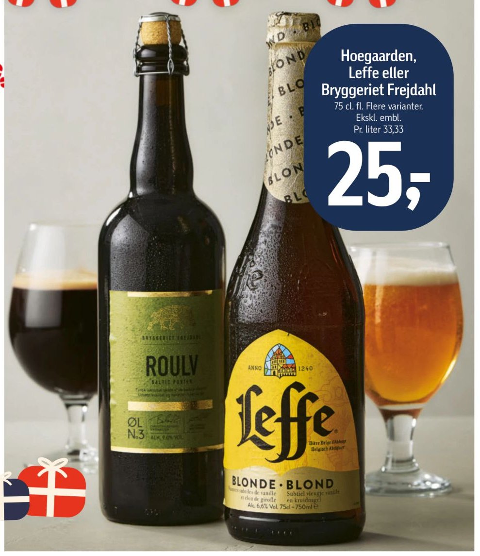 Hoegaarden, Leffe eller Bryggeriet Frejdahl 75 cl. fl. Flere varianter. Ekskl. embl. – Føtex