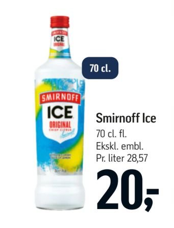 Smirnoff Ice 70 cl. fl. – Føtex