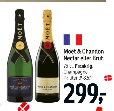 Moët & Chandon Nectar eller Brut 75 cl. Frankrig. Champagne. – Føtex