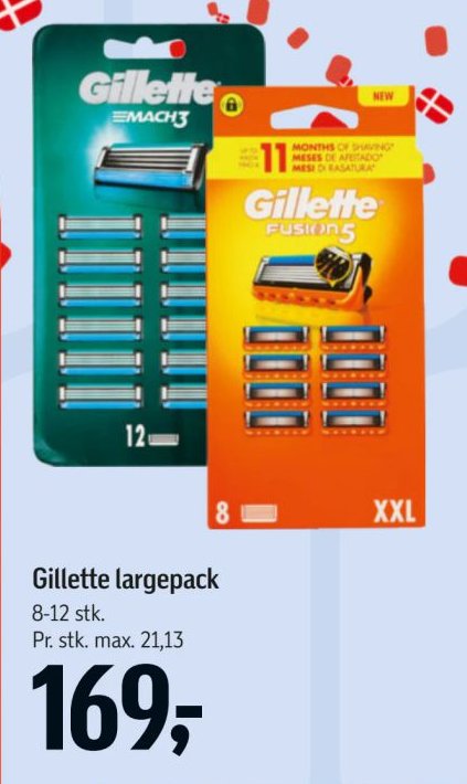 Gillette largepack 8-12 stk. Pr. stk. max. 21,13 – Føtex