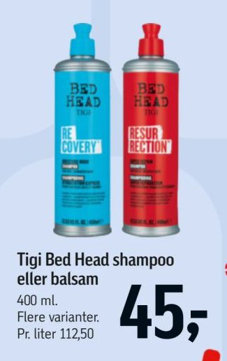 Tigi Bed Head shampoo eller balsam 400 ml – Føtex