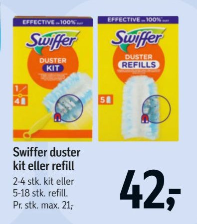 Swiffer duster kit eller refill 2-4 stk. kit eller 5-18 stk. refill. Flere varianter. – Føtex