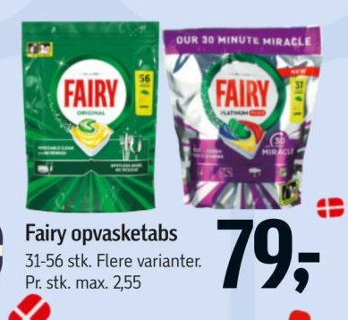 Fairy opvasketabs 31-56 stk. Flere varianter. – Føtex