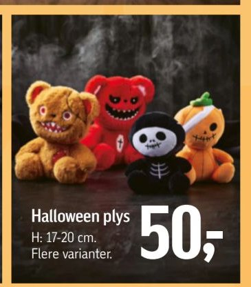 Halloween plys H: 17-20 cm. Flere varianter. – Føtex