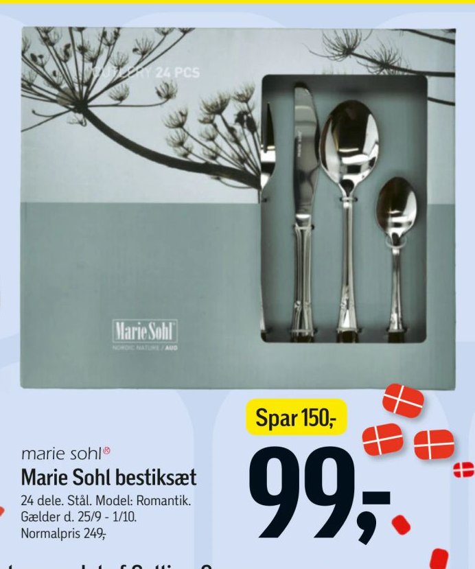 Marie Sohl bestiksæt 24 dele. Stål. Model: Romantik – Føtex