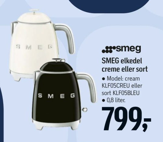 SMEG elkedel creme eller sort – Føtex