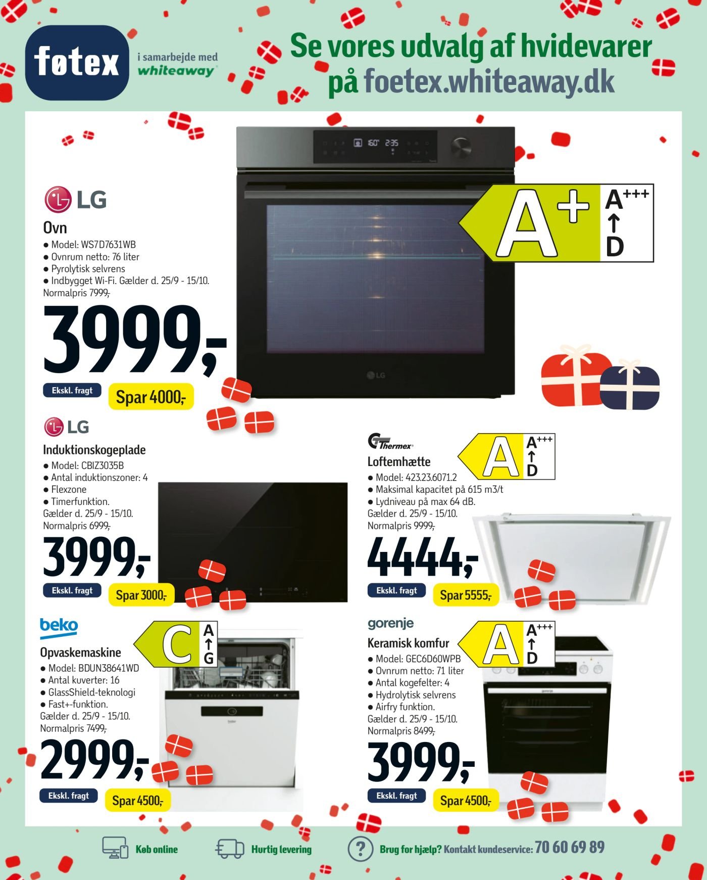 LG Ovn Model: WS7D7631WB Ovnrumm netto: 76 liter Pyrolytisk selvrens Indbygget Wi-Fi Gælder d. 25/9 - 15/10 – Føtex