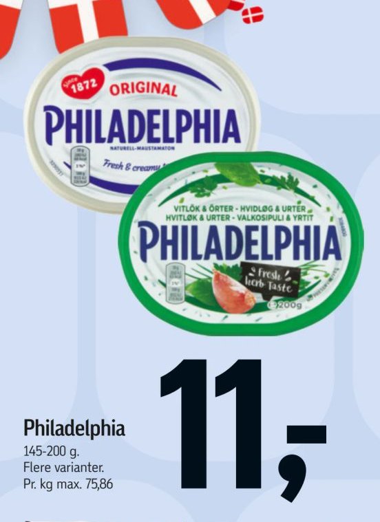 Philadelphia 145-200 g. Flere varianter. – Føtex