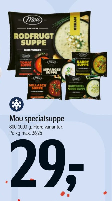 Mou specialsuppe 800-1000 g. Flere varianter. – Føtex