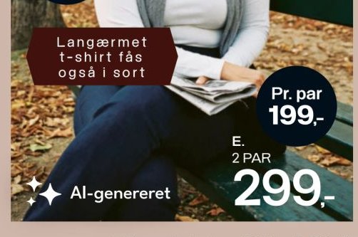 E. Jeans. 48-52. 2 PAR 299,- Pr. par 199,- – Føtex