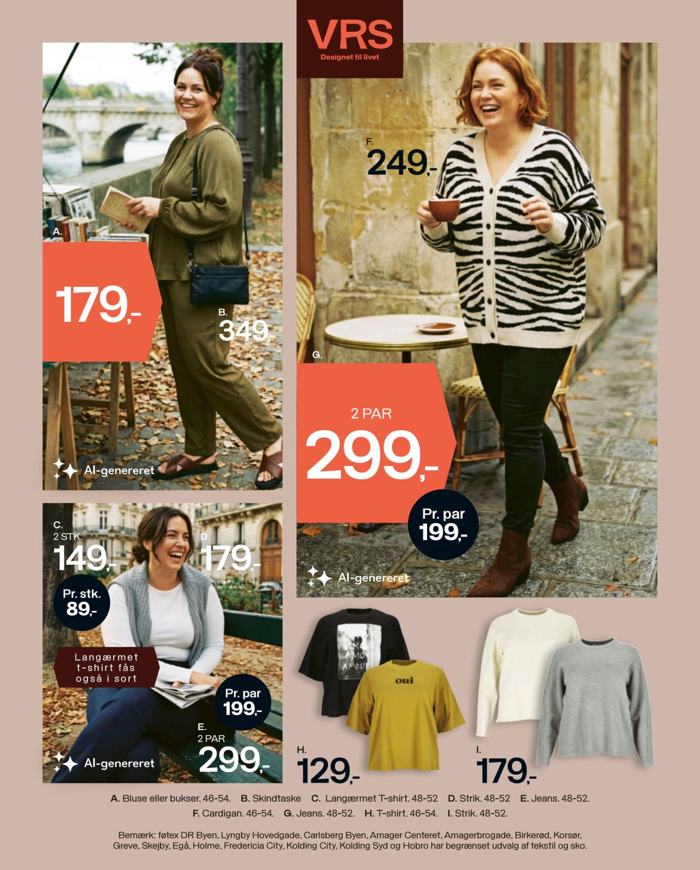 A. Bluse eller bukser. 46-54. – Føtex