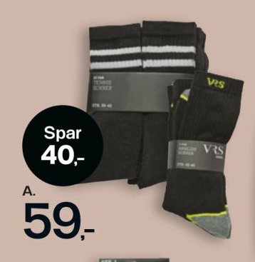 A. 5-pak arbejdsstrømper eller 10-pak tennissokker – Føtex