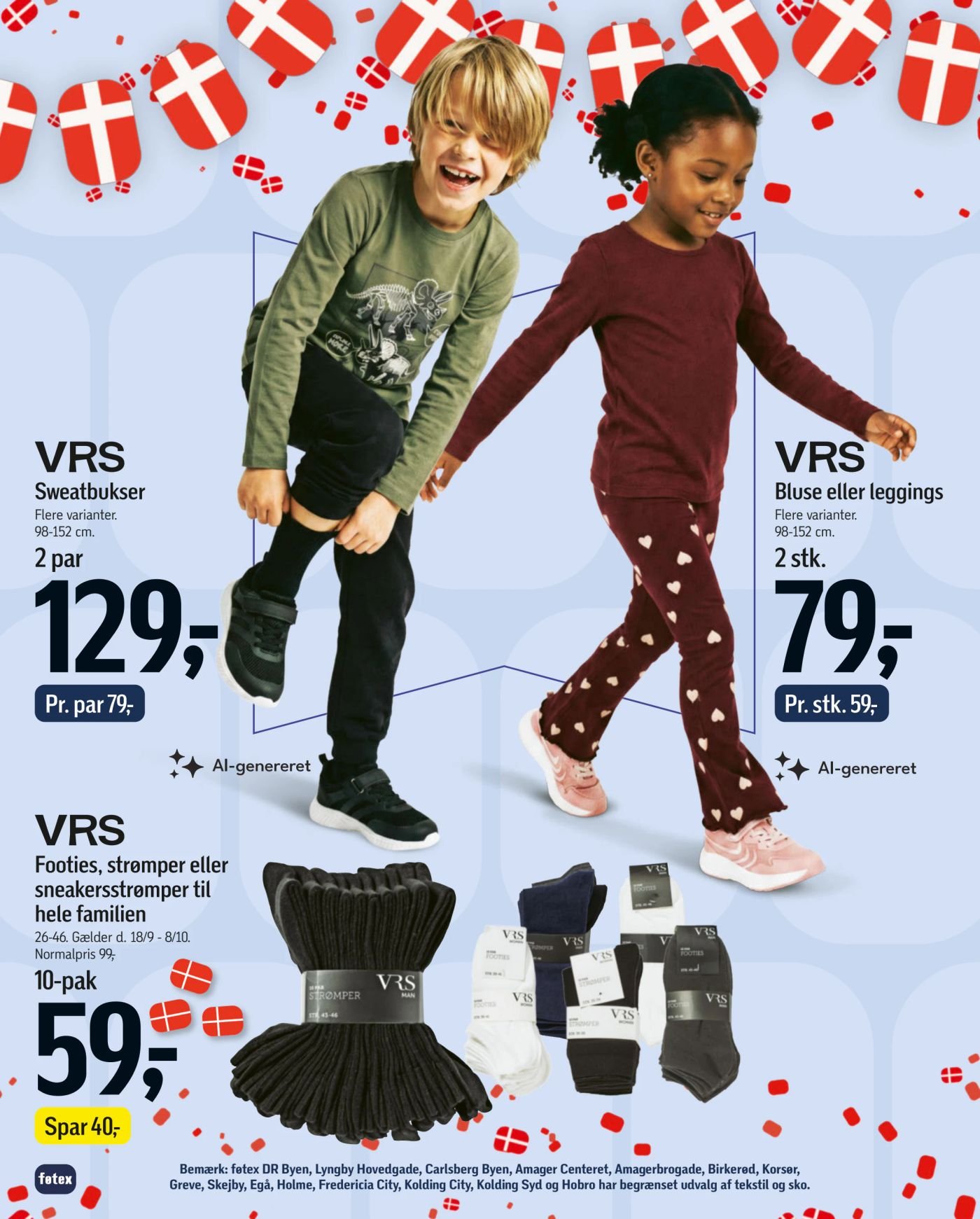 VRS Bluse eller leggings Flere varianter. 98-152 cm. – Føtex