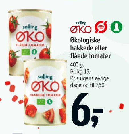 Økologiske hakkede eller flåede tomater 400 g. – Føtex