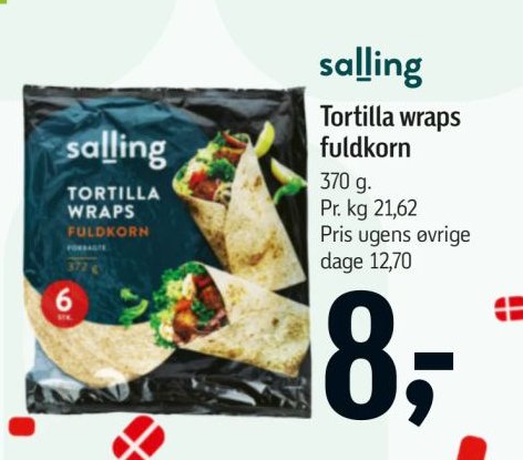 Tortilla wraps fuldkorn 370 g. – Føtex