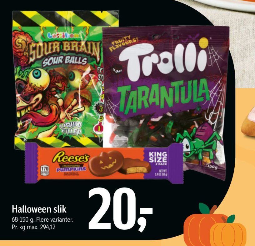Halloween slik 68-150 g. Flere varianter. – Føtex