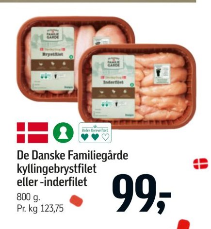 De Danske Familiegårde kyllingebrystfilet eller -inderfilet – Føtex
