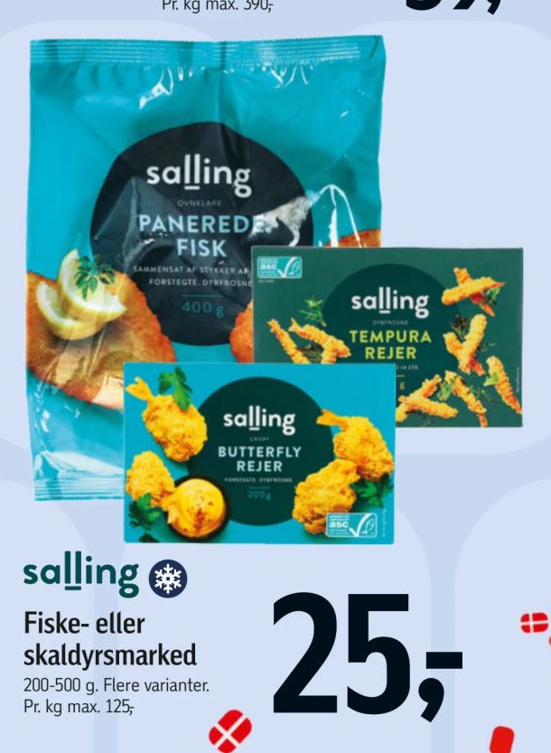 Fiske- eller skaldyrsmarked 200-500 g. Flere varianter. – Føtex