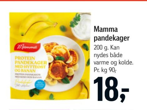 Mamma pandekager 200 g. Kan nydes både varme og kolde. Pr. kg 90,- – Føtex